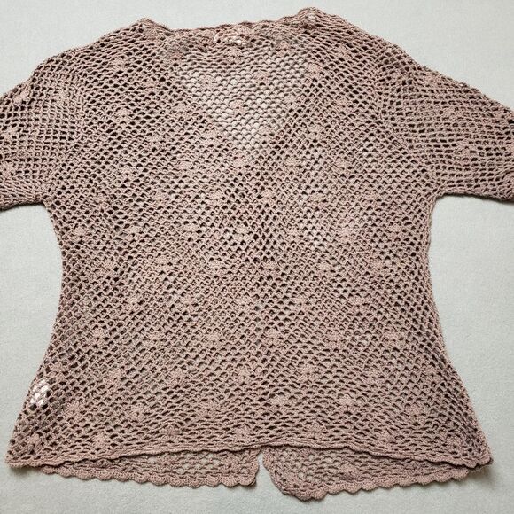 Northern Reflections Sweaters - 90s Vintage Northern Reflections Crochet 100% Cotton Cardigan Medium
